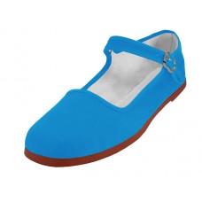 T2-114L-Q - Wholesale Women's "Easy USA" Cotton Upper Classic Mary Jane Shoes (*Turquoise Color) *Available in Single Size
